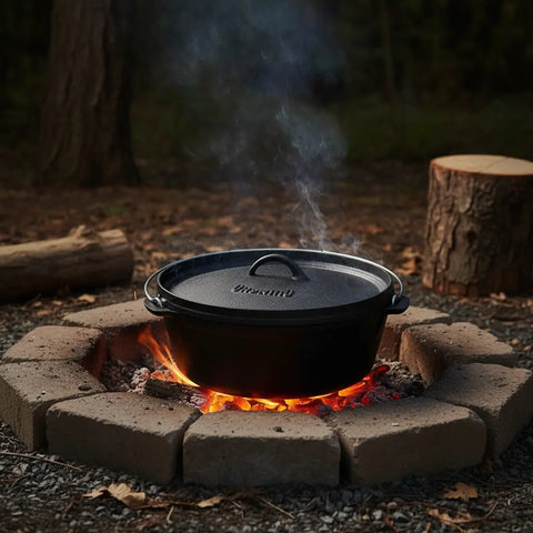 Olla Holandesa Hierro Fundido Con Alzador Fierro Fundido Bbq