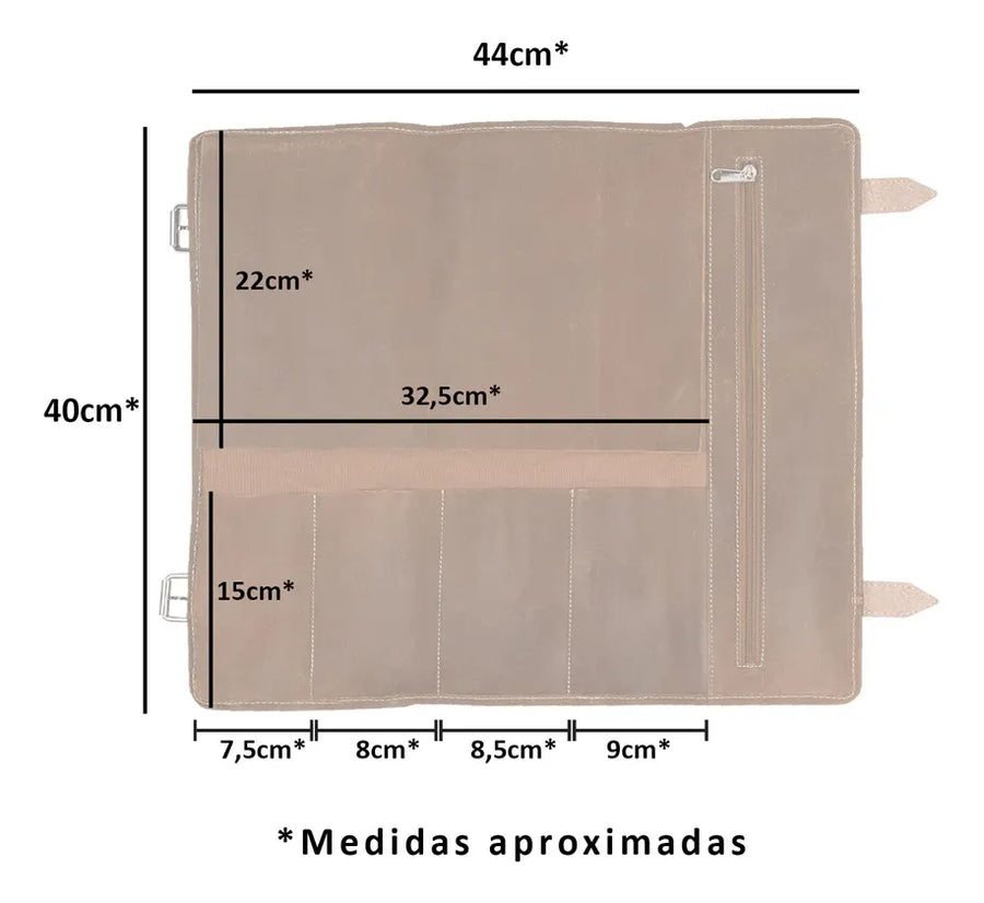 Porta Cuchillos de Cuero Master Grilltech — 4 Cuchillos + Grabado Láser Gratis
