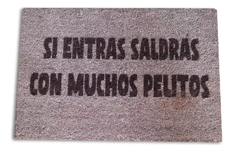 Limpiapiés Choapino Frase Personalizada 45x75 Fibra Coco
