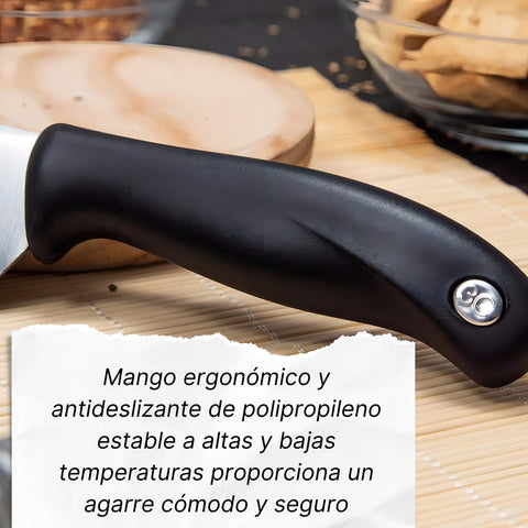 Cuchillo Tres Claveles Cocinero Evo 20 Cms 1357 Color Negro