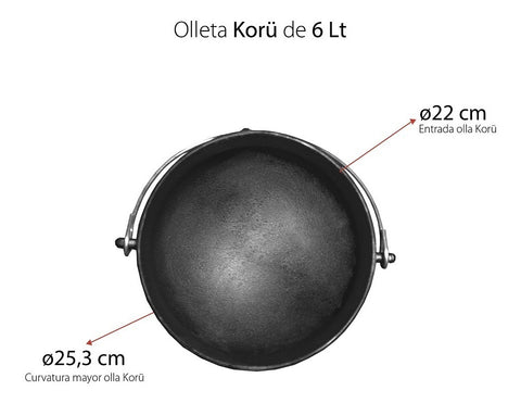 Olleta  De Fierro Fundido  #2 - 6 Litros Casa Y Quincho