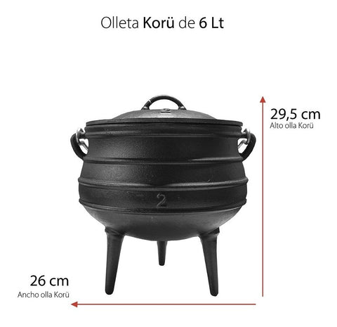 Olleta  De Fierro Fundido  #2 - 6 Litros Casa Y Quincho