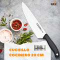 Cuchillo Tres Claveles Cocinero Evo 20 Cms 1357 Color Negro