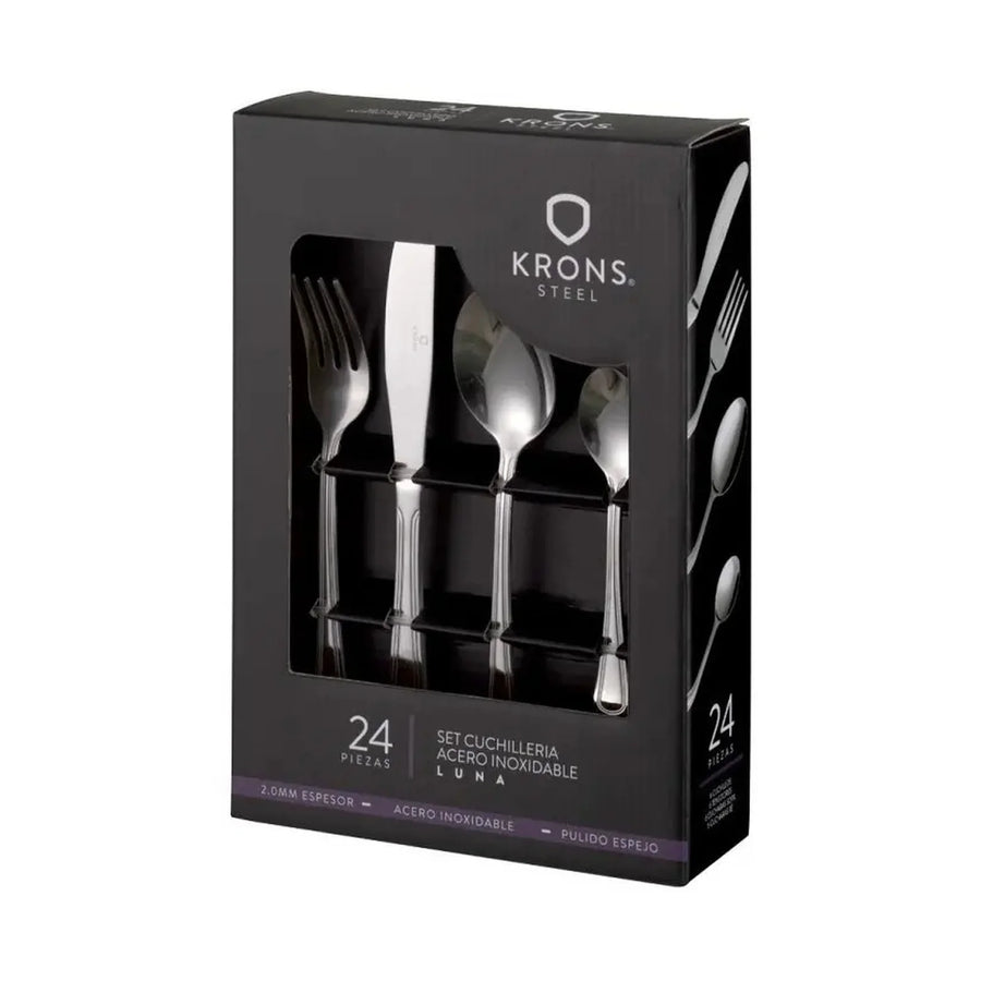Juego de Cubiertos Krons Luna 24 Piezas Acero Inoxidable