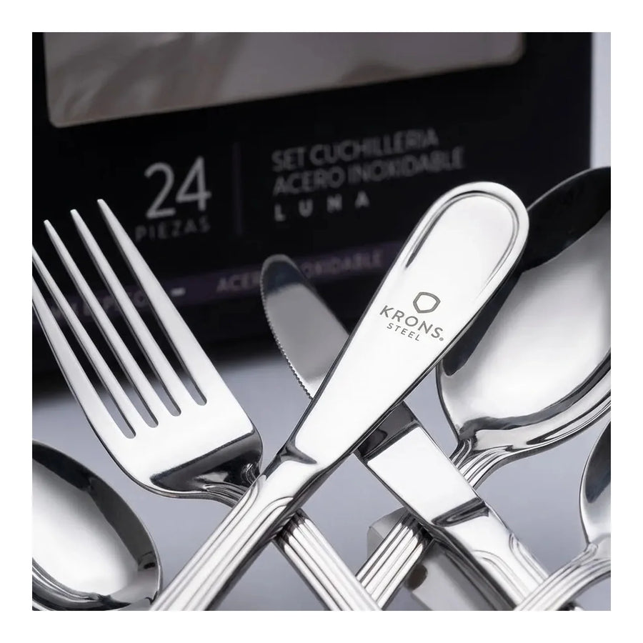 Juego de Cubiertos Krons Luna 24 Piezas Acero Inoxidable