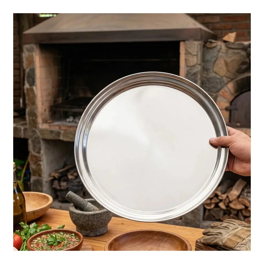 Bandeja para Pizza de Acero Inoxidable 45 cm