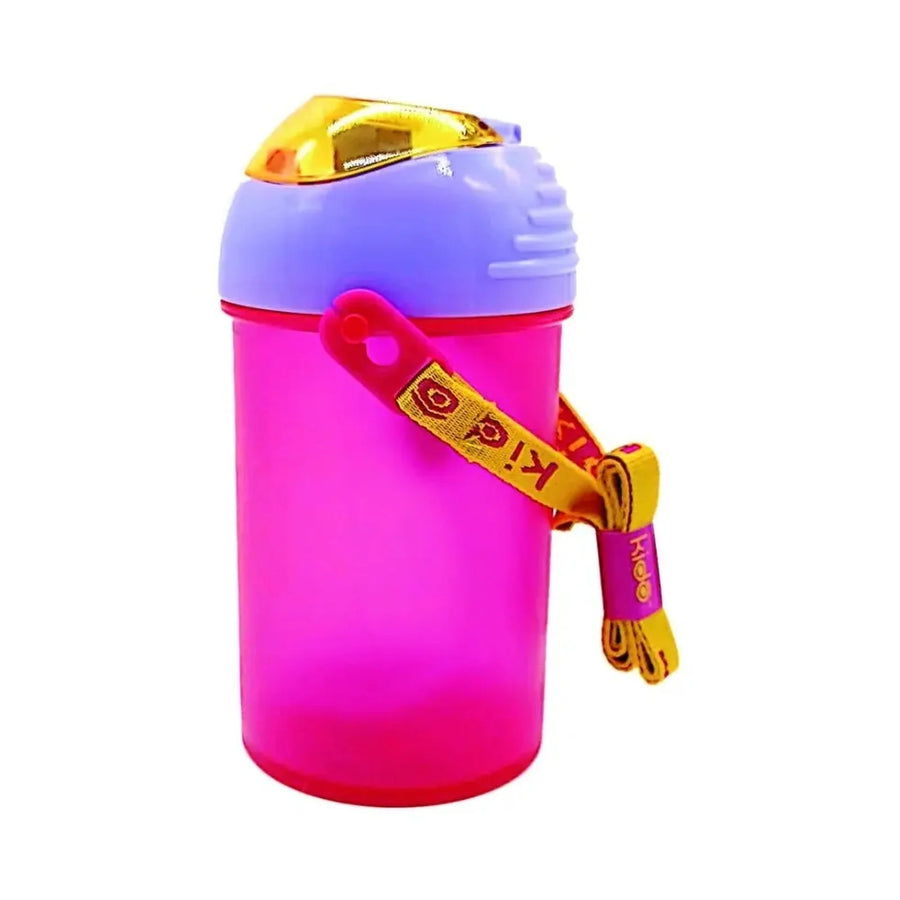 Botella Infantil Kido 250 ml con Bombilla y Correa Rosa