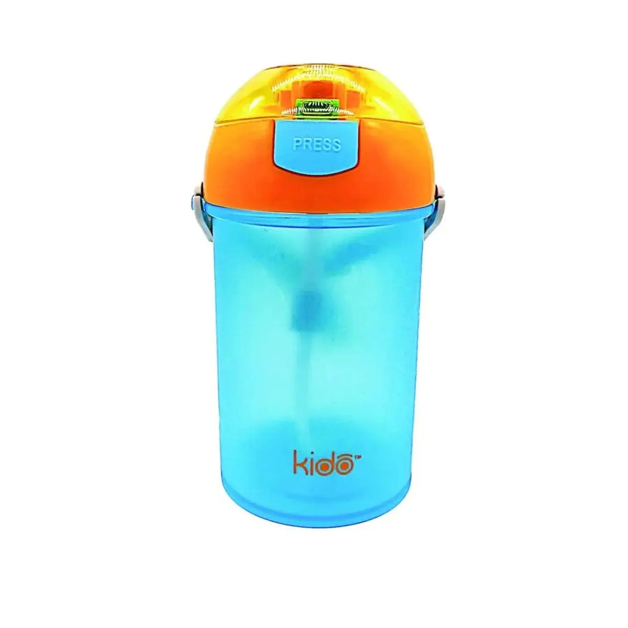 Botella Infantil Kido 250 ml con Bombilla y Correa Celeste