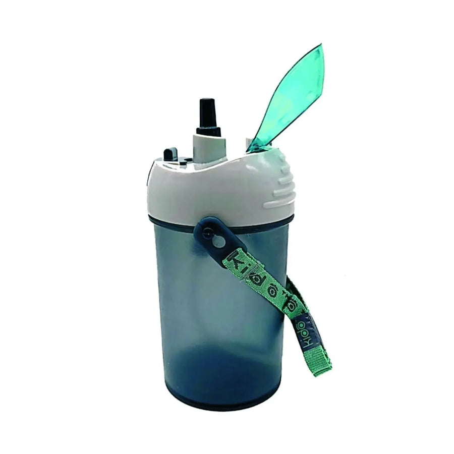 Botella Infantil Kido 250 ml con Bombilla y Correa Gris
