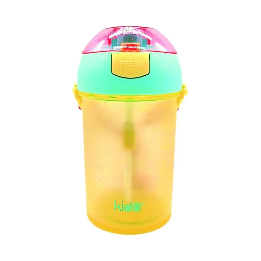 Botella Infantil Kido 250 ml con Bombilla y Correa Amarillo