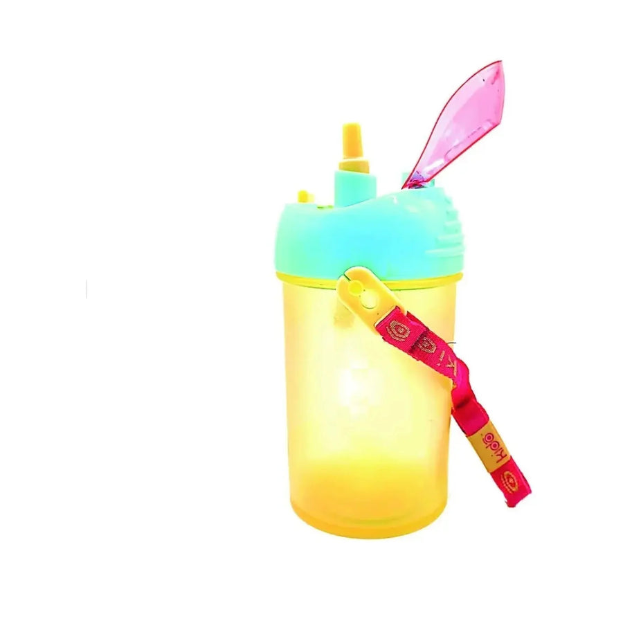 Botella Infantil Kido 250 ml con Bombilla y Correa Amarillo