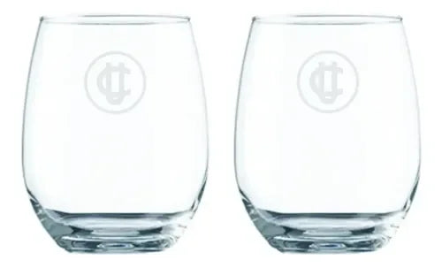 Set 2 Vasos Glasso U. Católica Premium Bar Quincho Bbq Cristal