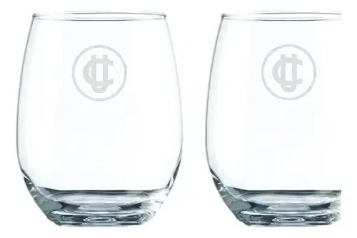 Set 2 Vasos Glasso U. Católica Premium Bar Quincho Bbq Cristal