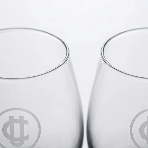 Set 2 Vasos Glasso U. Católica Premium Bar Quincho Bbq Cristal