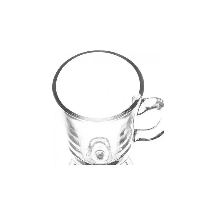 Set 4 Tazas de Vidrio con Pie 240 ml para Capuccino y Té