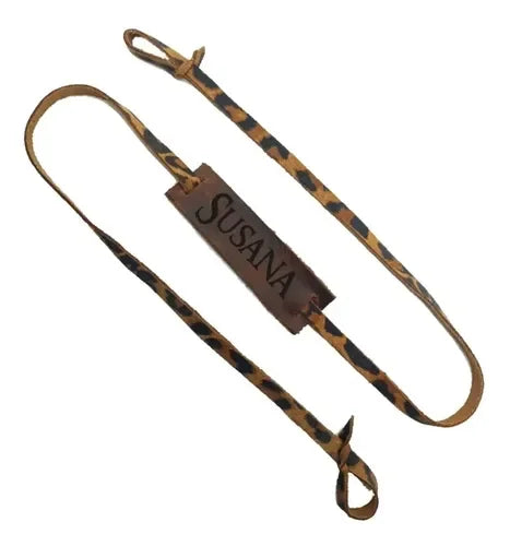 Straps Sujetador Lentes Cuero Ajustable + Grabado  Gratis   Animal Print