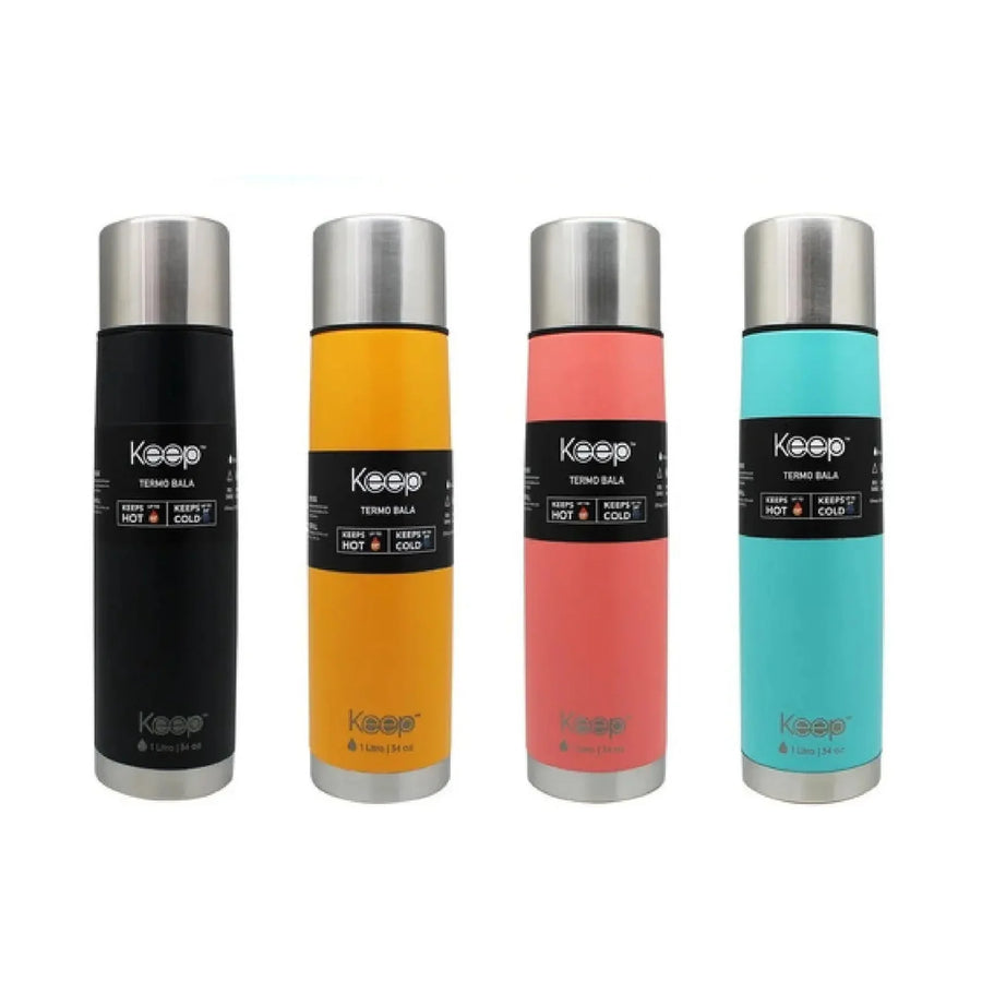 Termo Bala Keep 1 L Negro + Grabado Personalizado