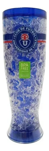 Vaso Vidrio Gel 16 Oz Azul Frozen U De Chile Licencia Titiz