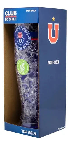 Vaso Vidrio Gel 16 Oz Azul Frozen U De Chile Licencia Titiz