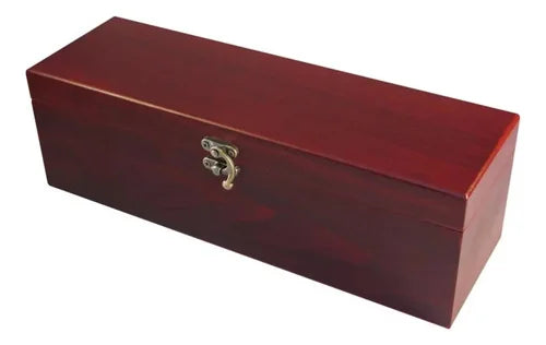 Caja Set Vino Madera Barnizada 4 Accesorios + Grabado Gratis