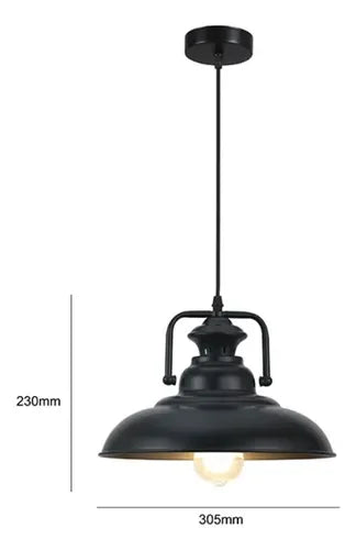 Lámpara Colgante Estilo Hierro E27 Negra - foto 2