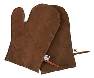 Par De Guantes Parrilla Cuero Reno + Grabado Láser