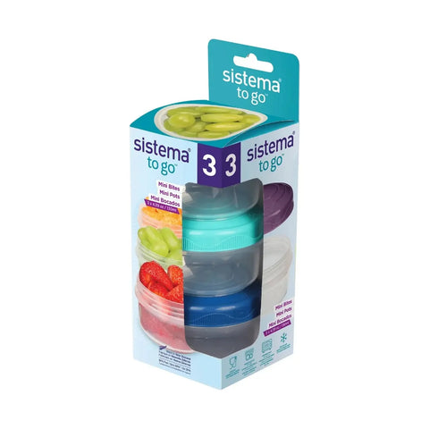 Set 3 Contenedores Sistema To Go Mini Bites 130 ml