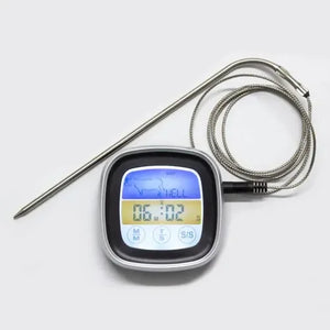 Termómetro Digital Para Carnes Asado Parrilla Ahumado Bbq Plateado