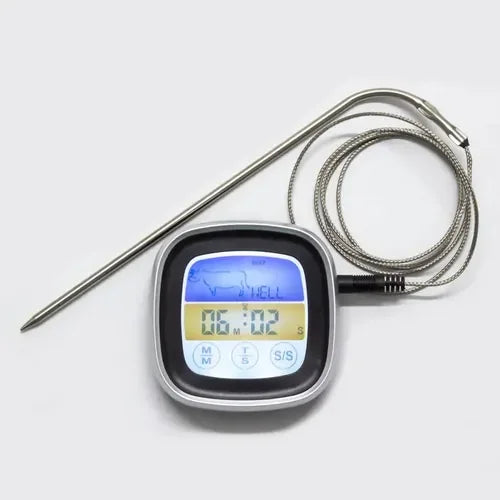 Termómetro Digital Para Carnes Asado Parrilla Ahumado Bbq Plateado