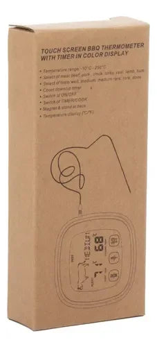 Termómetro Digital Para Carnes Asado Parrilla Ahumado Bbq Plateado