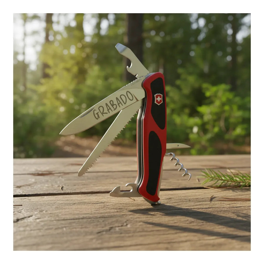 Navaja Cortapluma Victorinox Ranger Grip 55 Rojo/negro 0.9563.C + Grabado Personalizado