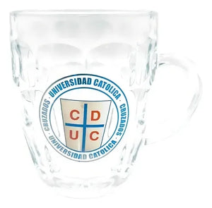 Vaso Cervecero Vidrio 580ml U Católica Fanatikos Cerveza Bar Blanco