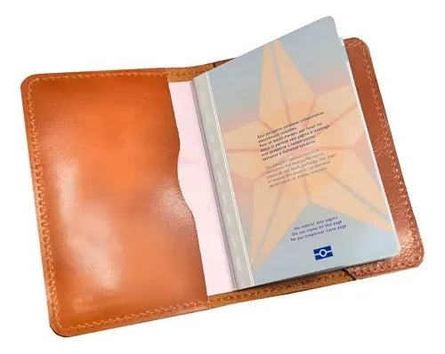 Porta Pasaporte Cuero + Grabado Láser Gratis Viajes Travel Café Cuero