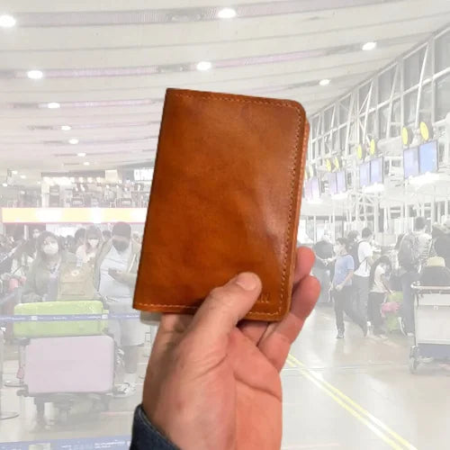Porta Pasaporte Cuero + Grabado Láser Gratis Viajes Travel Café Cuero