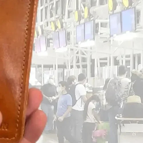 Porta Pasaporte Cuero + Grabado Láser Gratis Viajes Travel Café Cuero