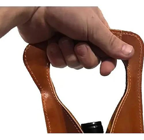 Porta Botella De Vino De Cuero Para Regalo + Grabado Láser Café