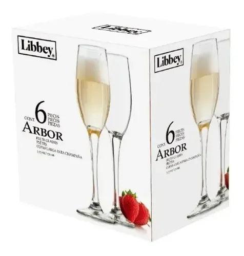 Set 6 Copas Flauta Perception - Libbey Agua
