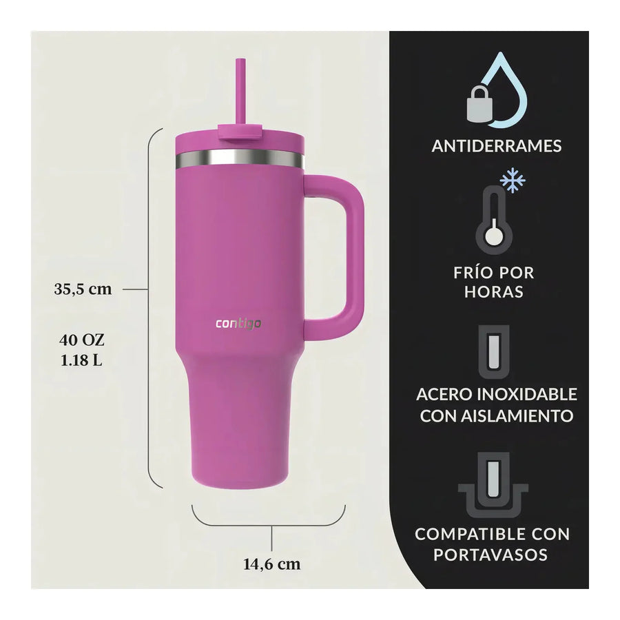 Vaso Térmico Contigo Streeterville 1,2 LT Magenta + Grabado Personalizado