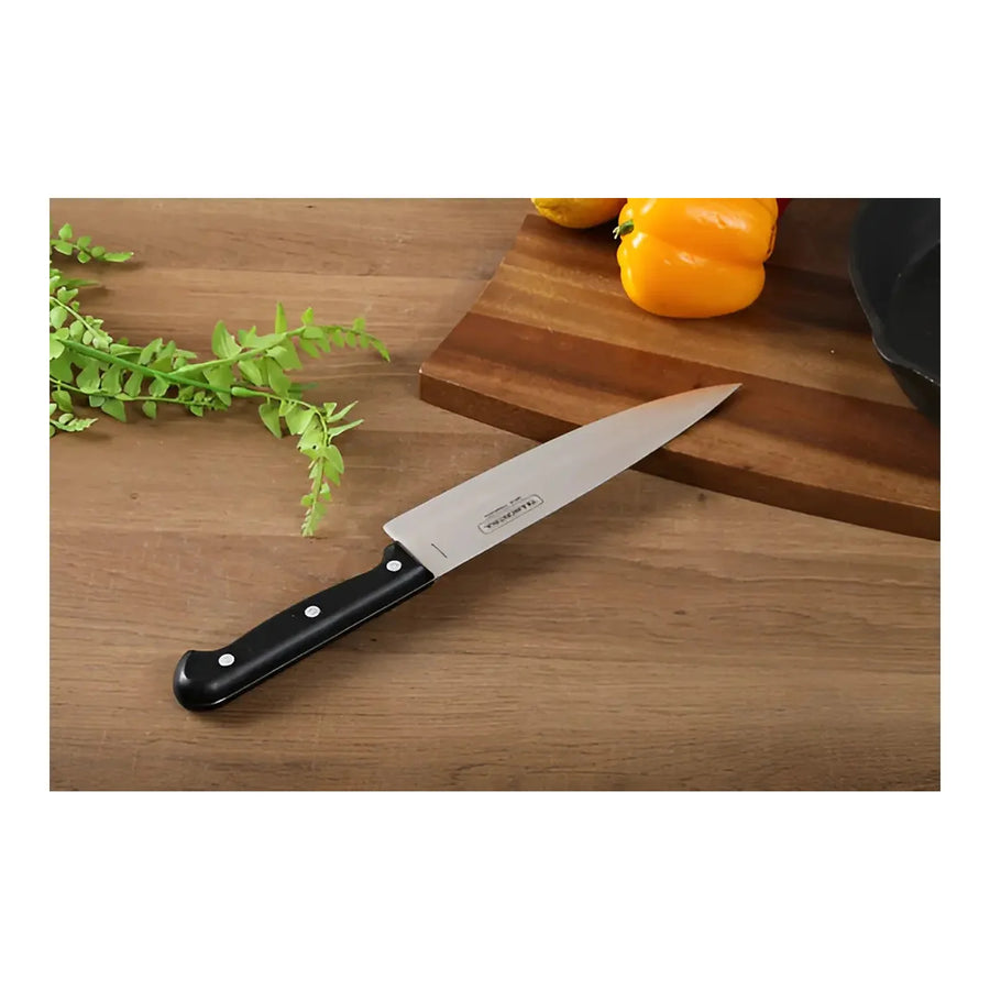 Cuchillo Chef Tramontina Ultracorte 8" Mango Negro + Grabado Personalizado