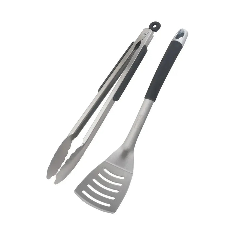 Kit Parrillero Espátula y Pinza Antideslizante