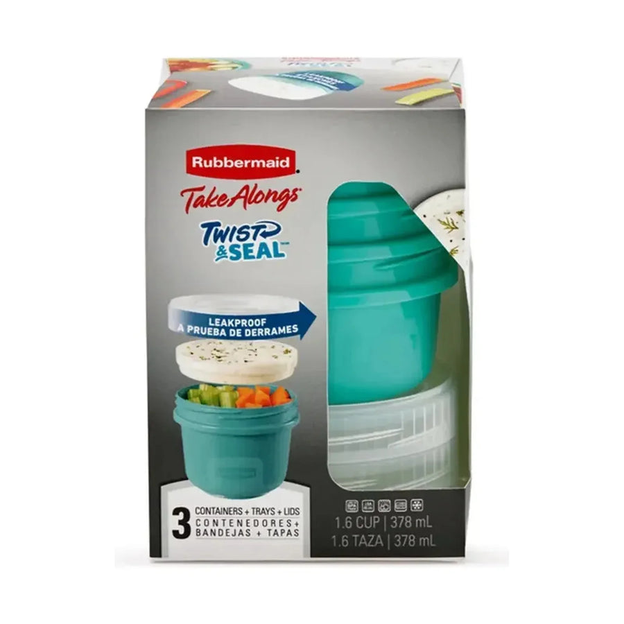 Set 3 Contenedores Rubbermaid TakeAlongs Twist & Seal 378 ml