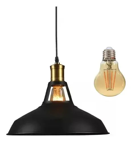 Lámpara Colgante Industrial con Ampolleta Edison