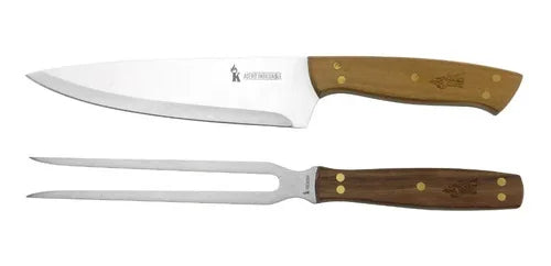 Set Cuchillo Tenedor Funda Cuero Kangkawe Premium Parrilla