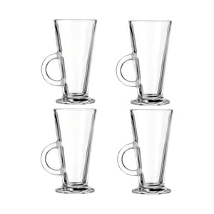 Set 4 Tazas de Vidrio Acapulco 280 ml para Café y Capuccino