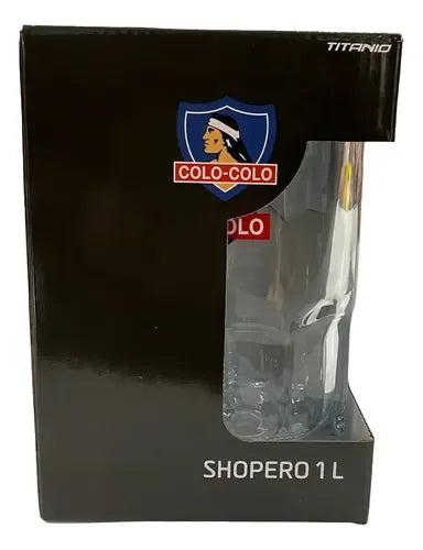 Vaso Cervecero Colo Colo De Vidrio 1 Litro
