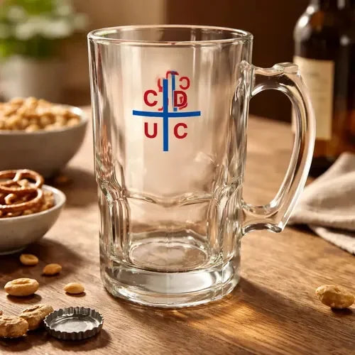 Vaso Cervecero Vidrio 1 Litro Universidad Católica Titanio Shopero