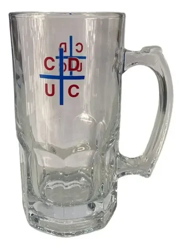 Vaso Cervecero Vidrio 1 Litro Universidad Católica Titanio Shopero