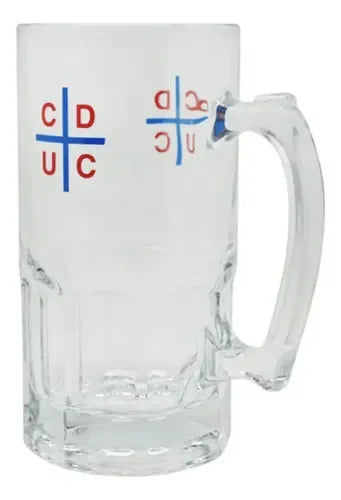 Vaso Cervecero Vidrio 1 Litro Universidad Católica Titanio Shopero