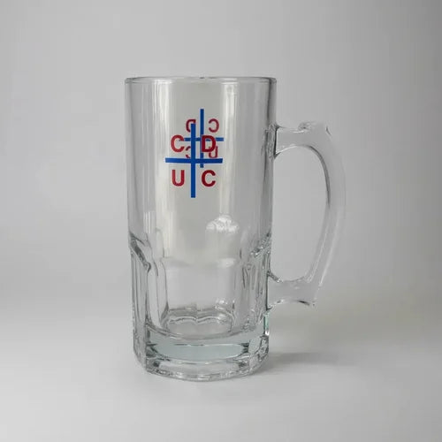 Vaso Cervecero Vidrio 1 Litro Universidad Católica Titanio Shopero