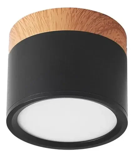 Panel LED Sobrepuesto 7W Negro y Madera